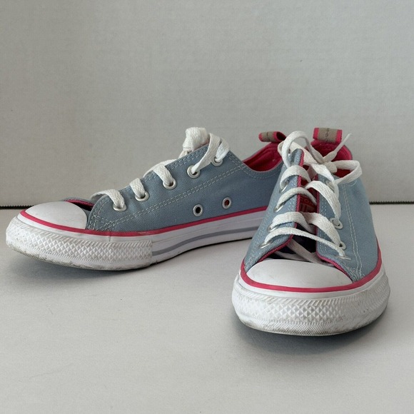 Converse Chuck Taylor, All Star Blue Pink Low Top Sneaker Girls Kids Size 1.5 Jr - Picture 6 of 14